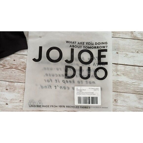 JOJOE Womens Size Medium Black & Blush Brazilian Briefs Panties Pack Of 2 - Picture 5 of 7